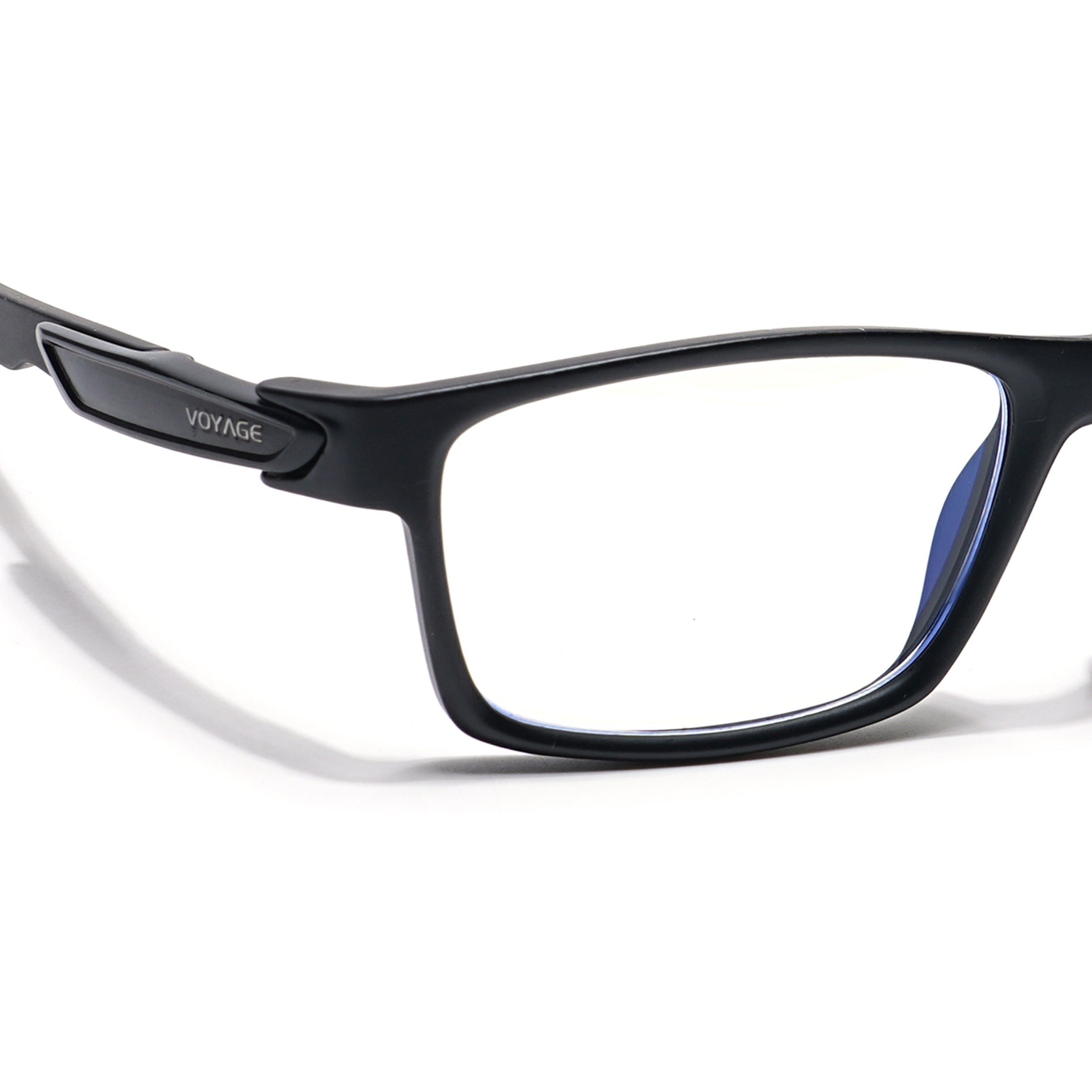 Voyage Striker Black & Red Rectangle Eyeglasses for Men & Women (52503MG6144-C6)