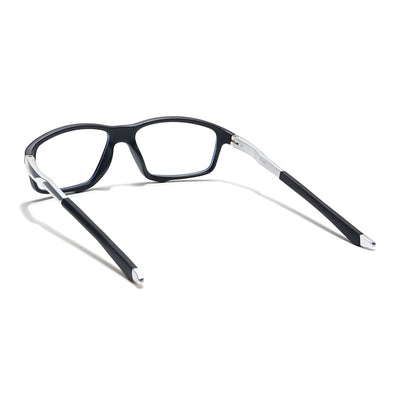 Voyage Striker Black Rectangle Eyeglasses for Men & Women (52504MG6145-C1)