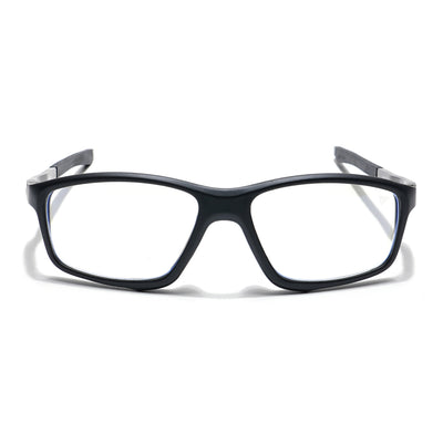 Voyage Striker Grey & Black Rectangle Eyeglasses for Men & Women (52504MG6146-C2)