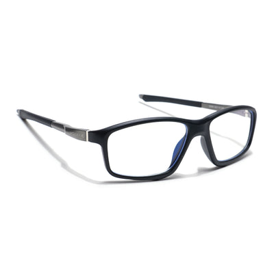 Voyage Striker Grey & Black Rectangle Eyeglasses for Men & Women (52504MG6146-C2)