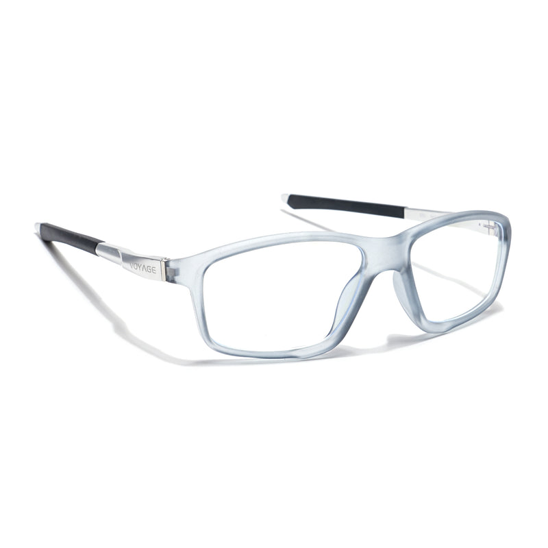 Voyage Striker Light Grey Rectangle Eyeglasses for Men & Women (52504MG6147-C3)