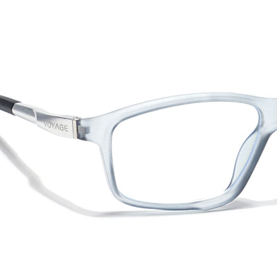 Voyage Striker Light Grey Rectangle Eyeglasses for Men & Women (52504MG6147-C3)