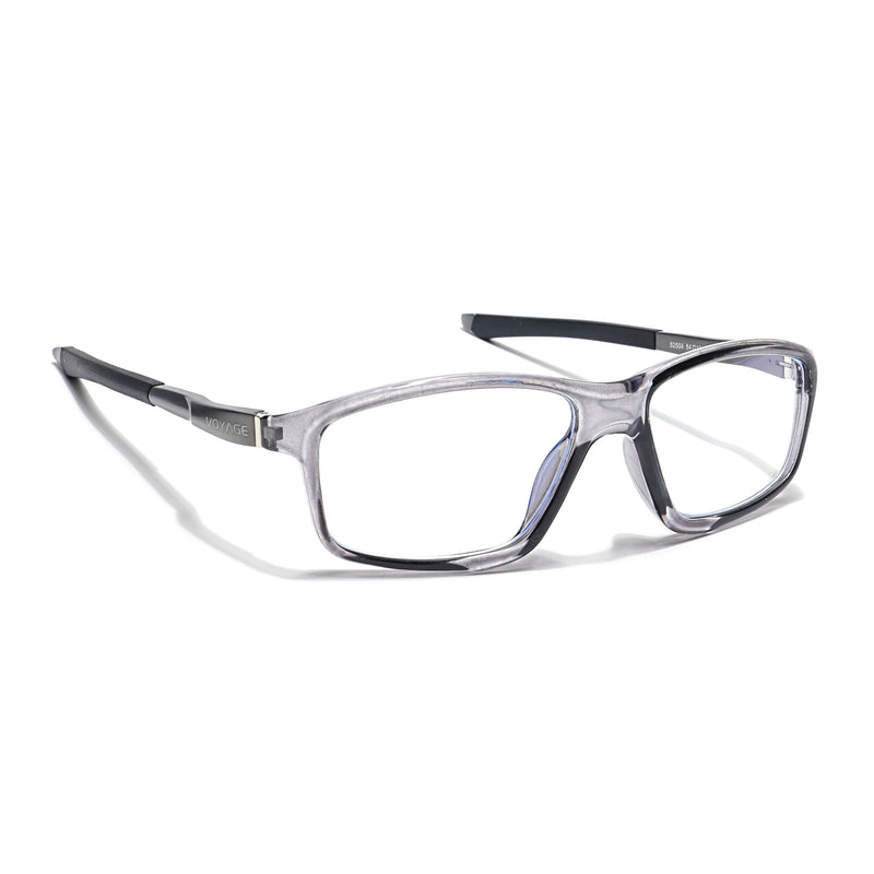 Voyage Striker Grey Rectangle Eyeglasses for Men & Women (52504MG6148-C4)