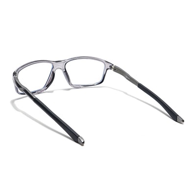 Voyage Grey Rectangle Eyeglasses for Men & Women (52504MG6148-C4)