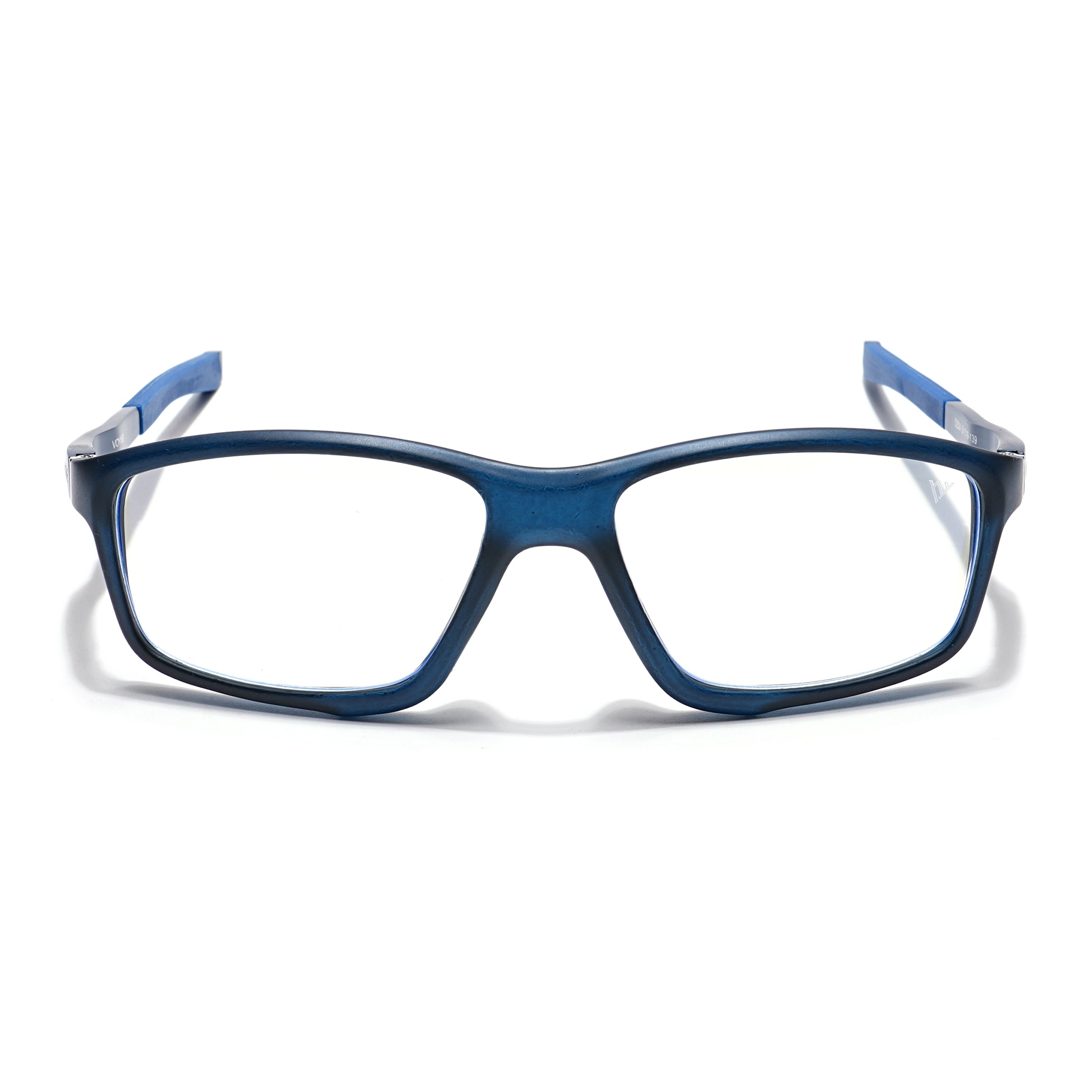Voyage Striker Blue Rectangle Eyeglasses for Men & Women (52504MG6149-C5)