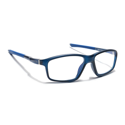 Voyage Striker Blue Rectangle Eyeglasses for Men & Women (52504MG6149-C5)