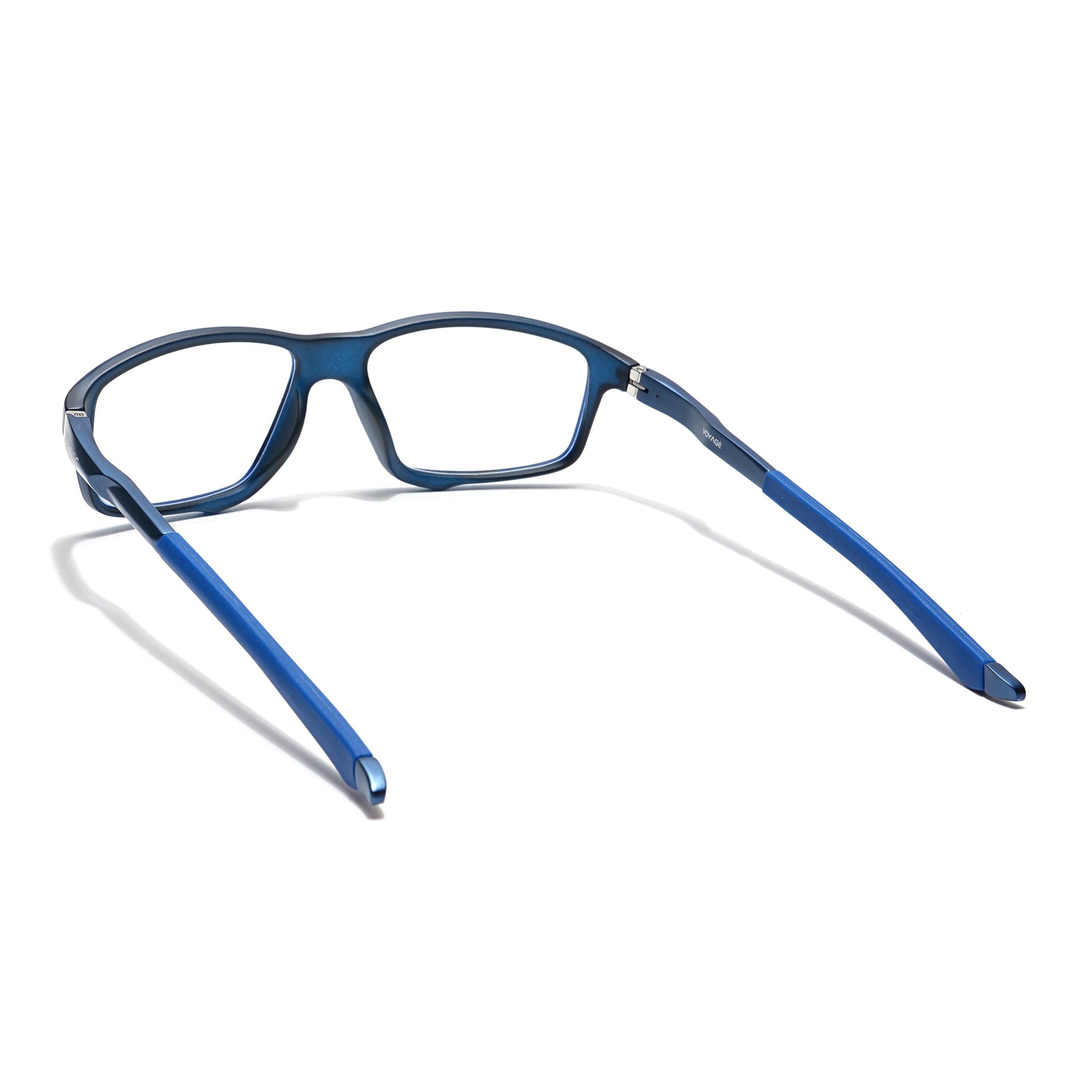 Voyage Striker Blue Rectangle Eyeglasses for Men & Women (52504MG6149-C5)