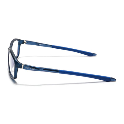 Voyage Striker Blue Rectangle Eyeglasses for Men & Women (52504MG6149-C5)