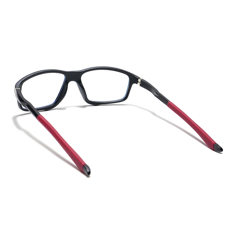 Voyage Black Rectangle Eyeglasses for Men & Women (52504MG6150-C6)