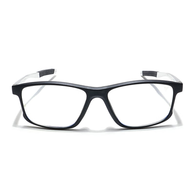 Voyage Striker Silver & Black Rectangle Eyeglasses for Men & Women (52505MG6151-C1)