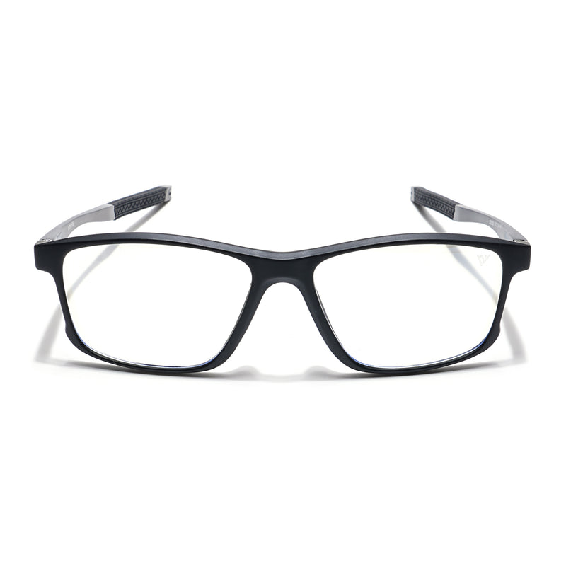 Voyage Black Rectangle Eyeglasses for Men & Women (52505MG6152-C2)