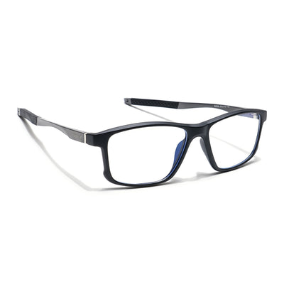Voyage Striker Grey & Black Rectangle Eyeglasses for Men & Women (52505MG6152-C2)