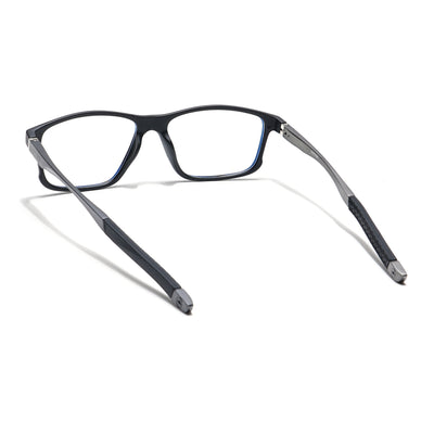 Voyage Black Rectangle Eyeglasses for Men & Women (52505MG6152-C2)