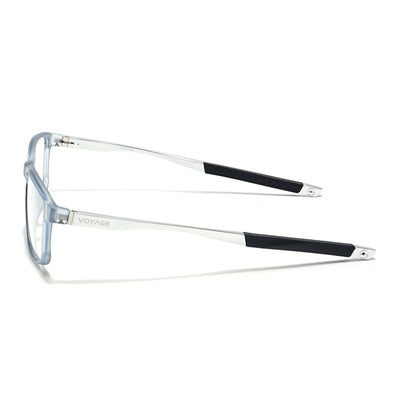 Voyage Striker Light Grey Rectangle Eyeglasses for Men & Women (52505MG6153-C3)
