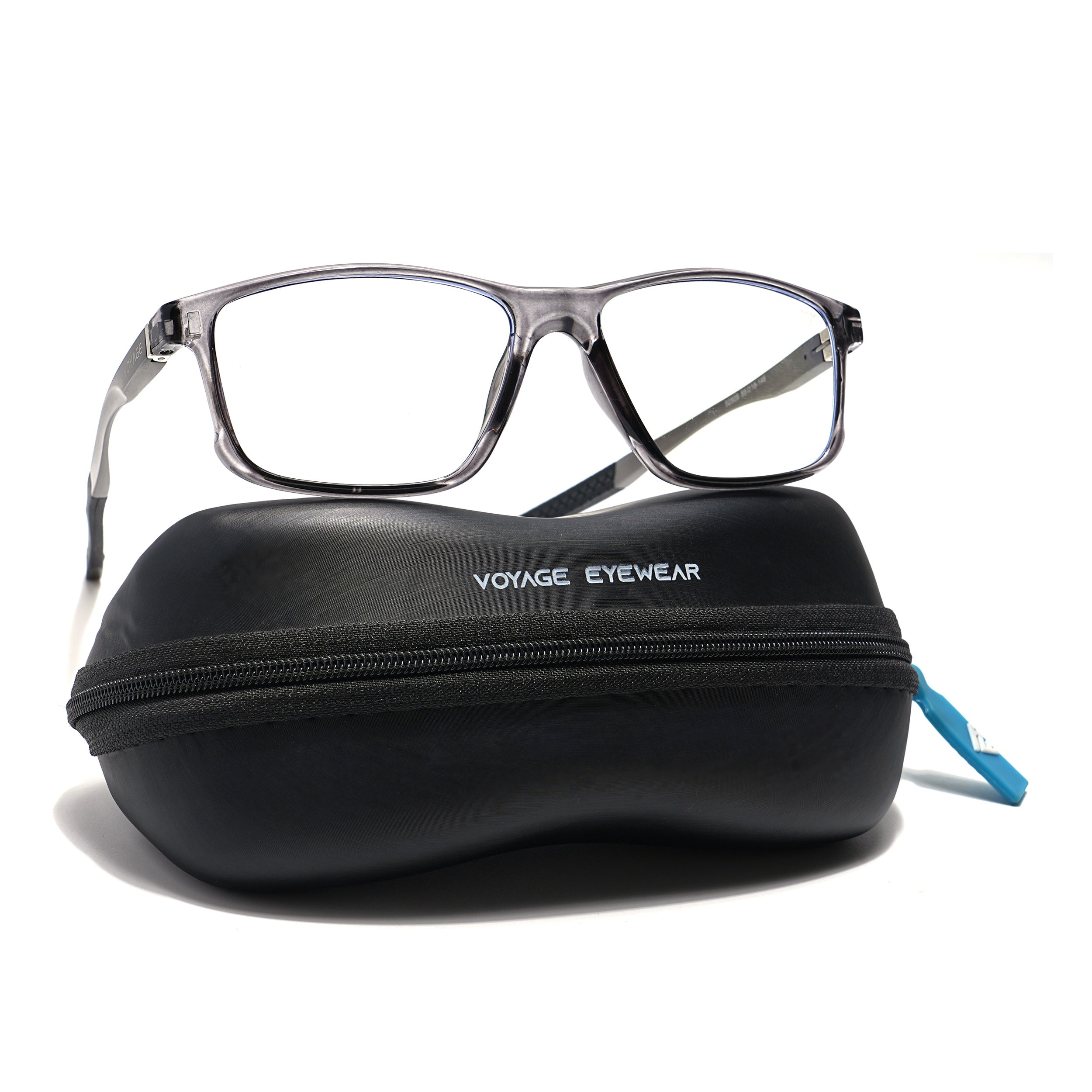 Voyage Striker Grey Rectangle Eyeglasses for Men & Women (52505MG6154-C4)