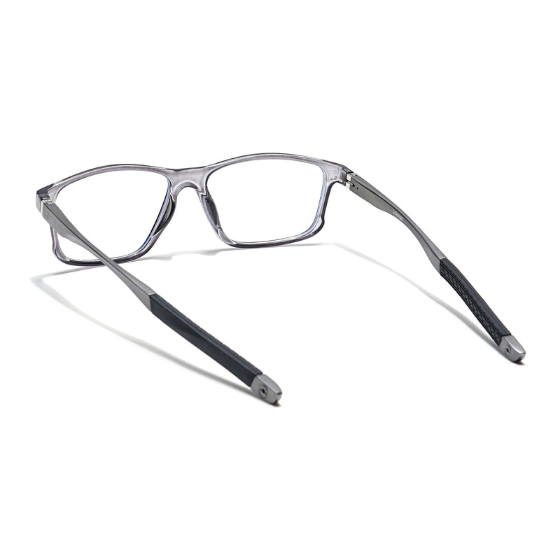 Voyage Grey Rectangle Eyeglasses for Men & Women (52505MG6154-C4)