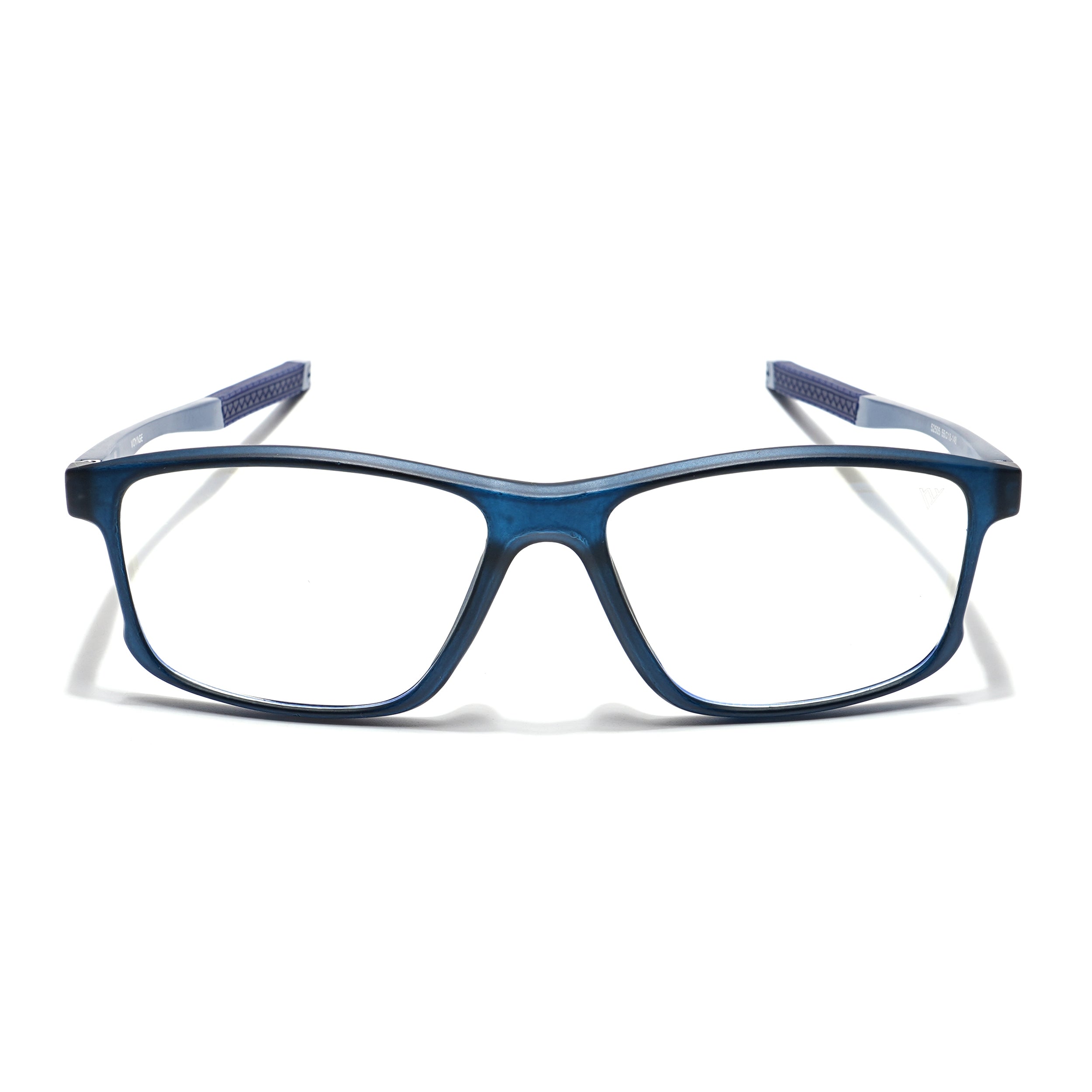 Voyage Striker Blue Rectangle Eyeglasses for Men & Women (52505MG6155-C5)