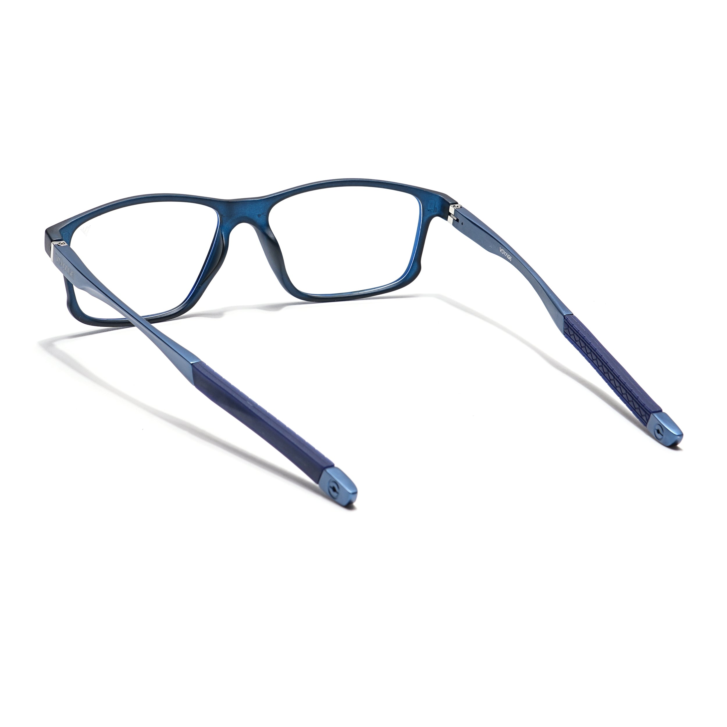 Voyage Striker Blue Rectangle Eyeglasses for Men & Women (52505MG6155-C5)