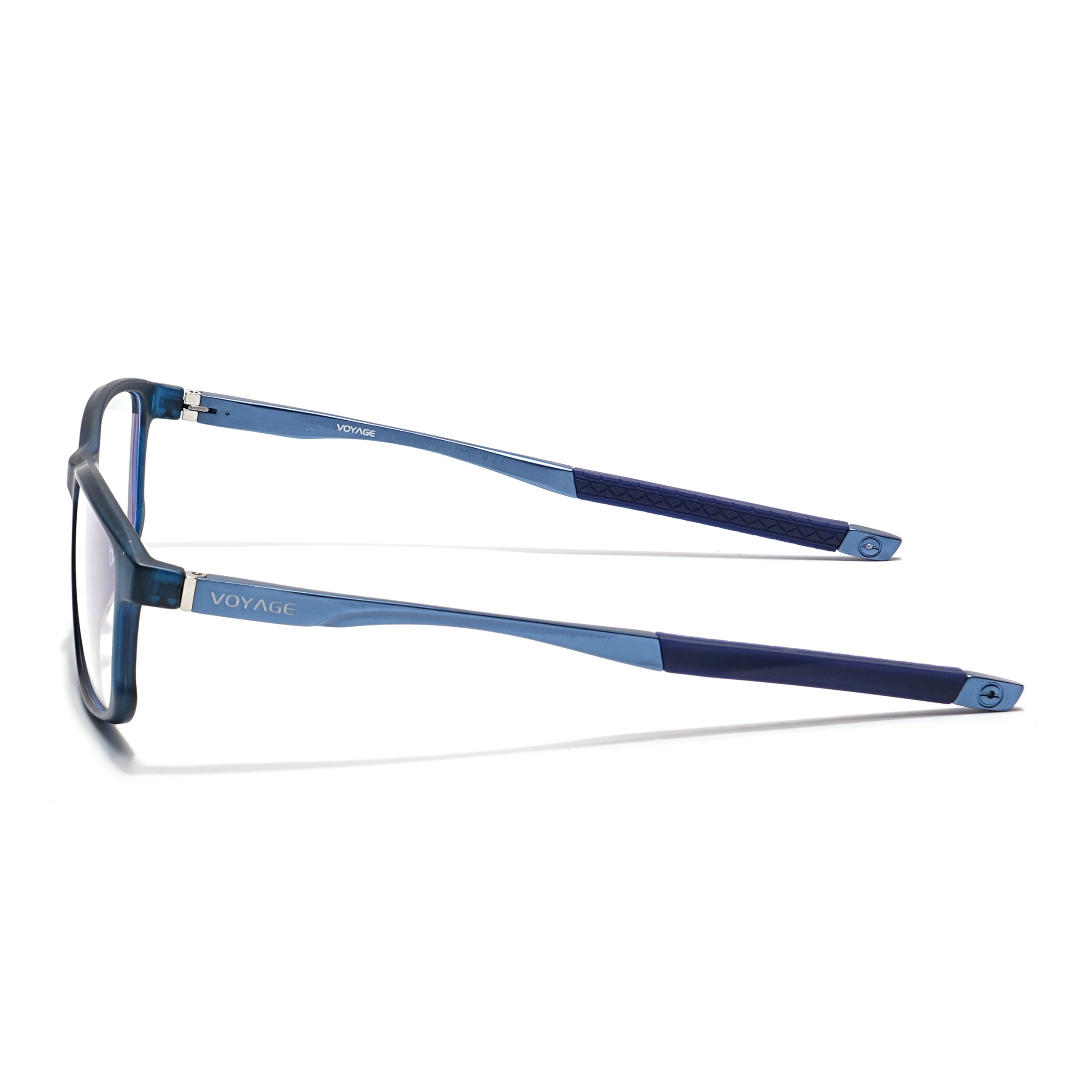 Voyage Striker Blue Rectangle Eyeglasses for Men & Women (52505MG6155-C5)