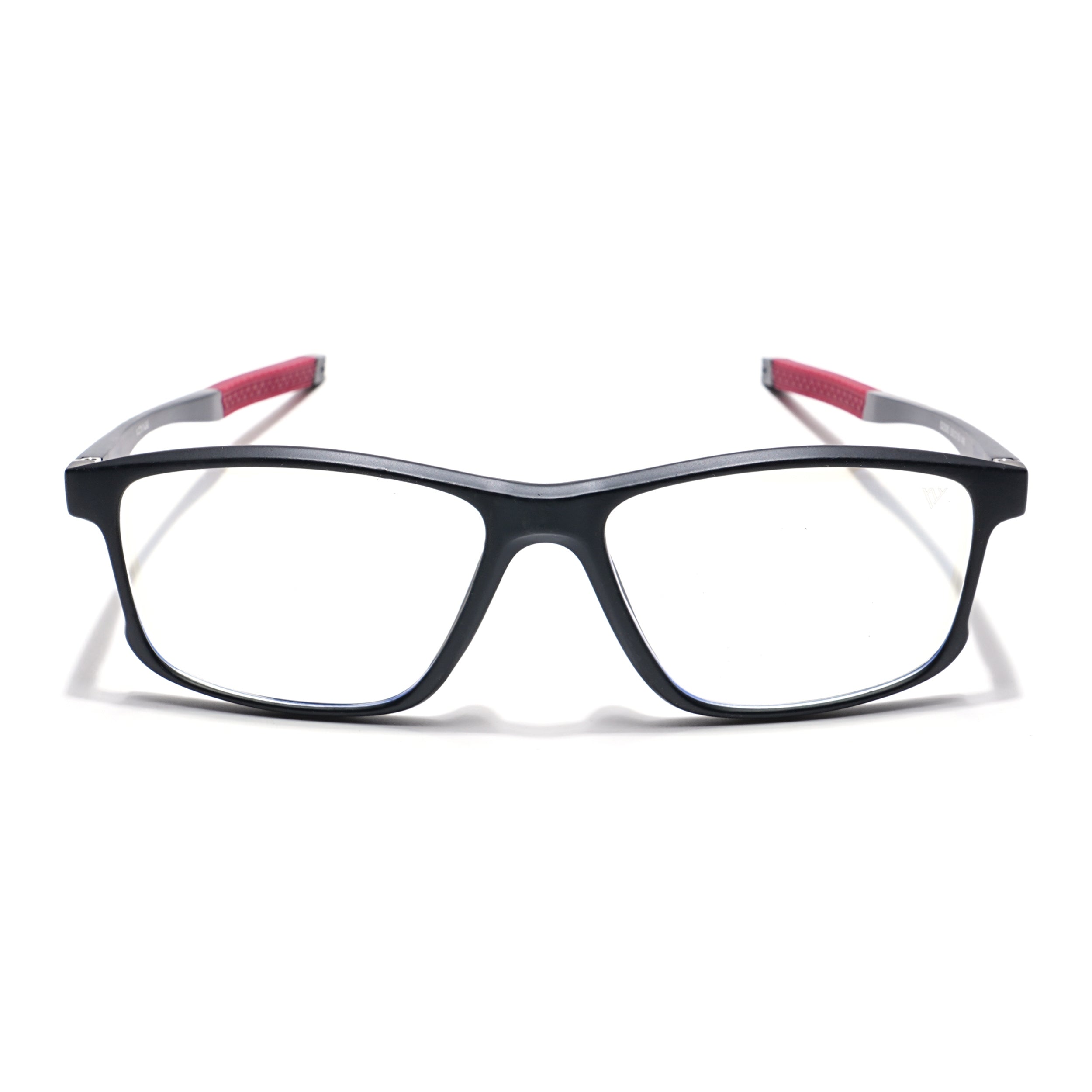 Voyage Striker Black & Red Rectangle Eyeglasses for Men & Women (52505MG6156-C6)