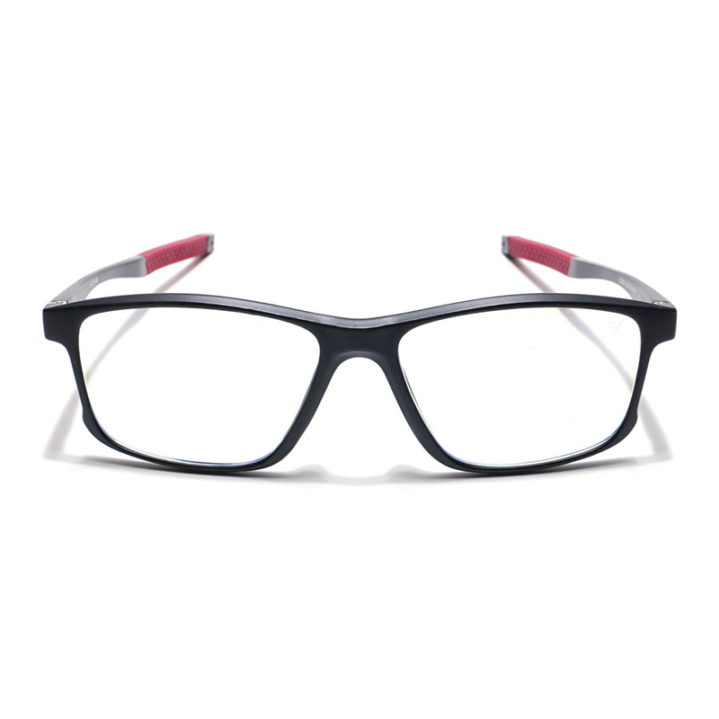 Voyage Striker Black Rectangle Eyeglasses for Men & Women (52505MG6156-C6)