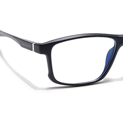 Voyage Striker Black & Red Rectangle Eyeglasses for Men & Women (52505MG6156-C6)