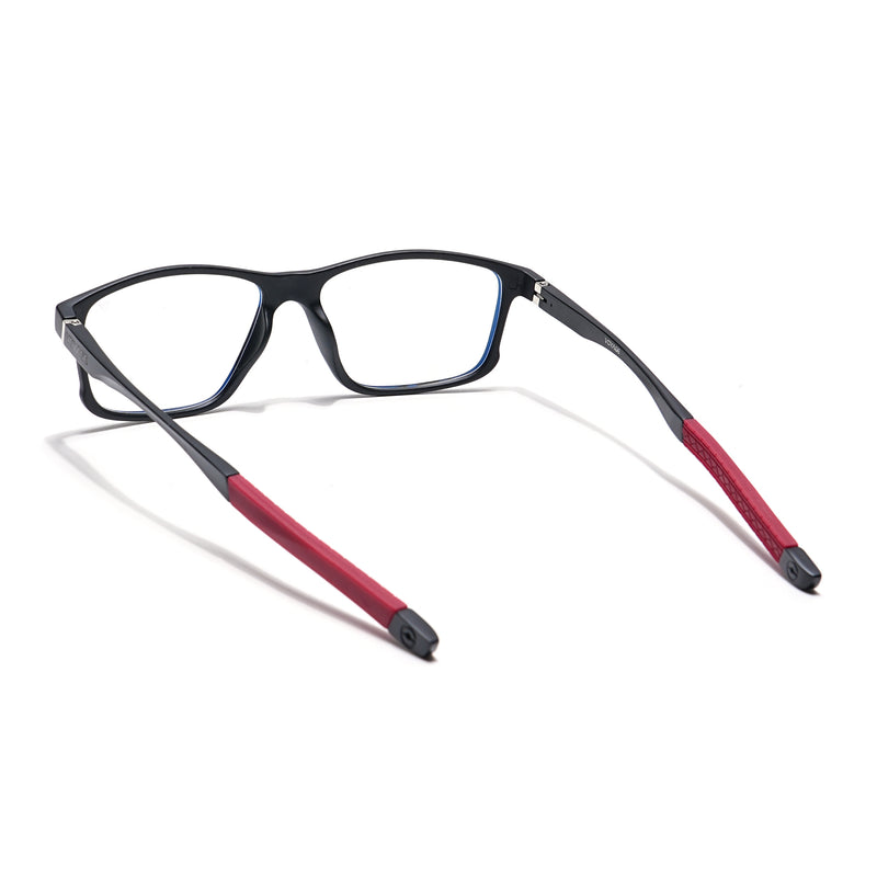 Voyage Striker Black Rectangle Eyeglasses for Men & Women (52505MG6156-C6)