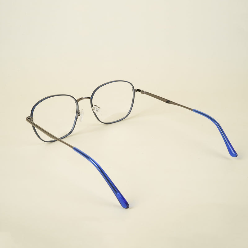Voyage Blue Square Eyeglasses for Men & Women (YC82051MG4634-C2)
