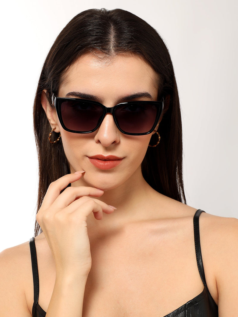 Eyejack Shine Black Cateye Sunglasses for Women (5447CL1196)