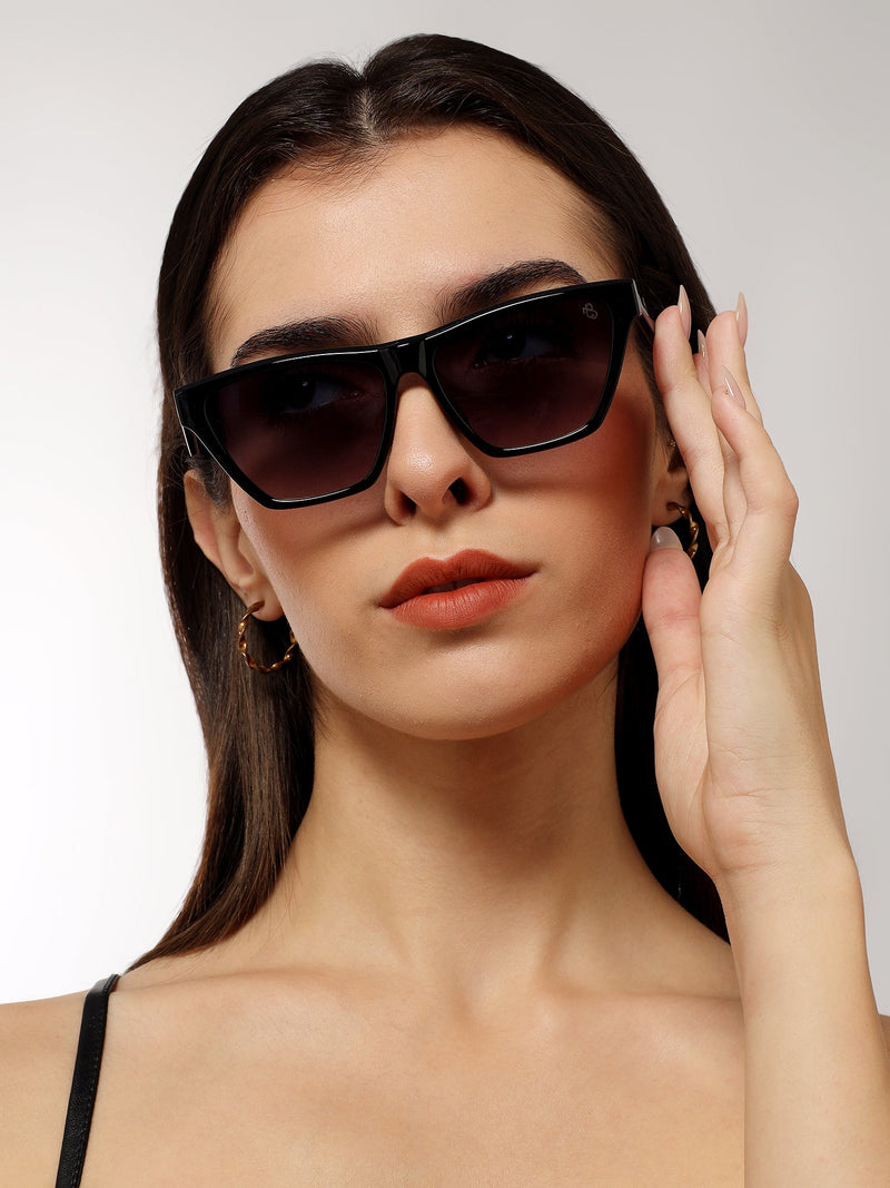 Eyejack Shine Black Cateye Sunglasses for Women (5501CL1286)