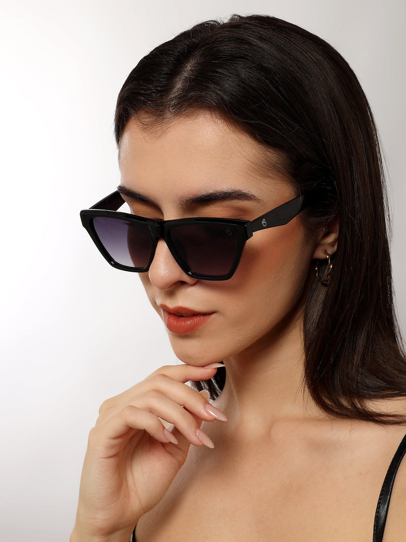 Eyejack Shine Black Cateye Sunglasses for Women (5501CL1286)