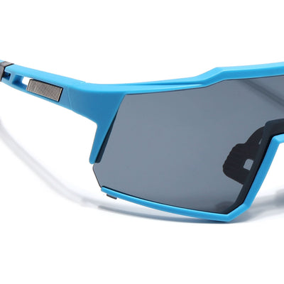 Eyejack Blue Wrap Around Sunglasses for Men & Women (5542CL1294)