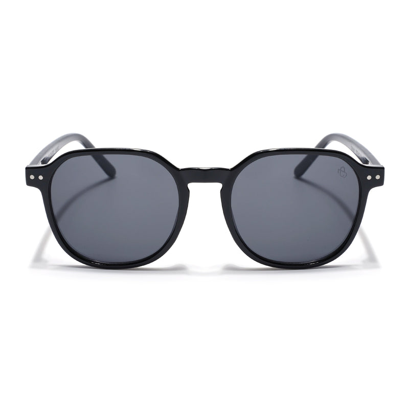 Eyejack Black Round Sunglasses for Men & Women (5587CL1192)
