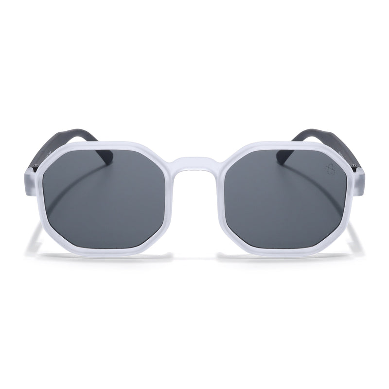 Eyejack Grey Hexagonal Sunglasses for Men & Women (5611CL1040)