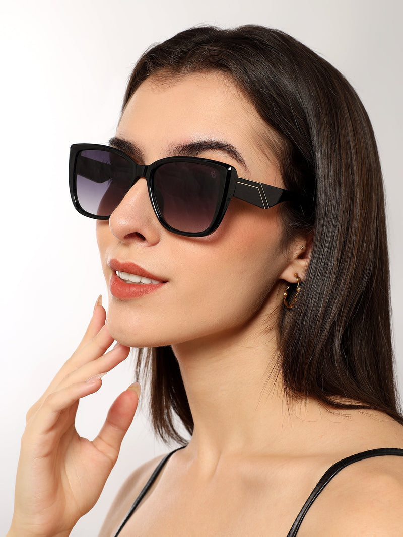 Eyejack Shine Black Cateye Sunglasses for Women (5661CL1261)