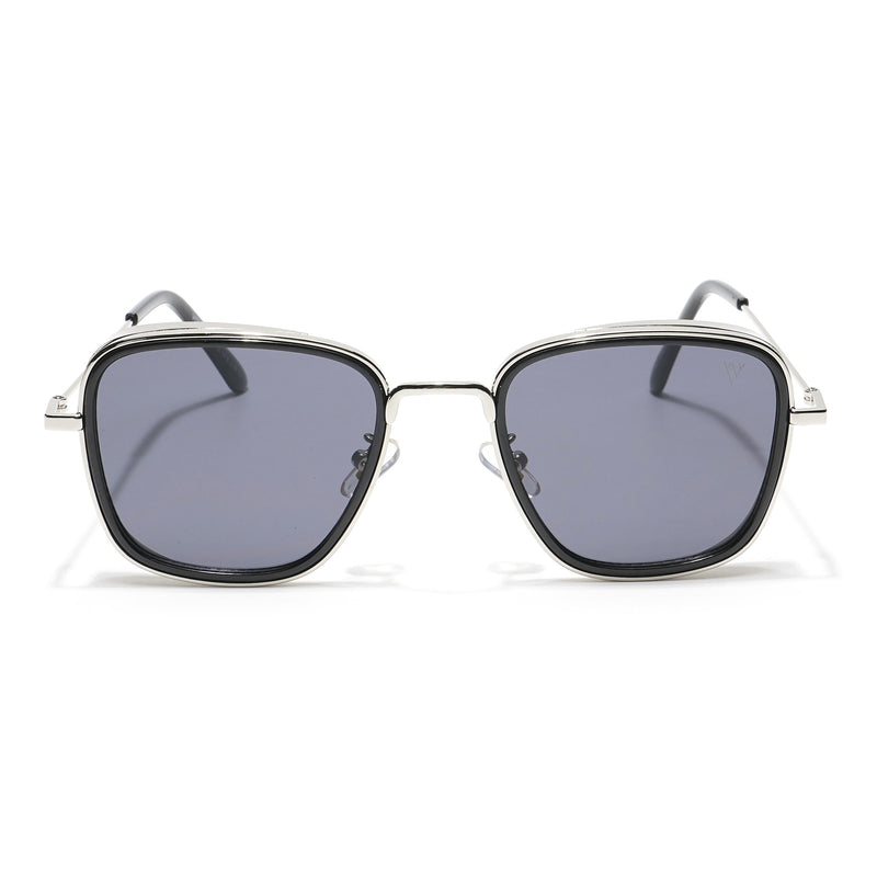 Voyage Black-Silver Retro Square Sunglasses MG2970