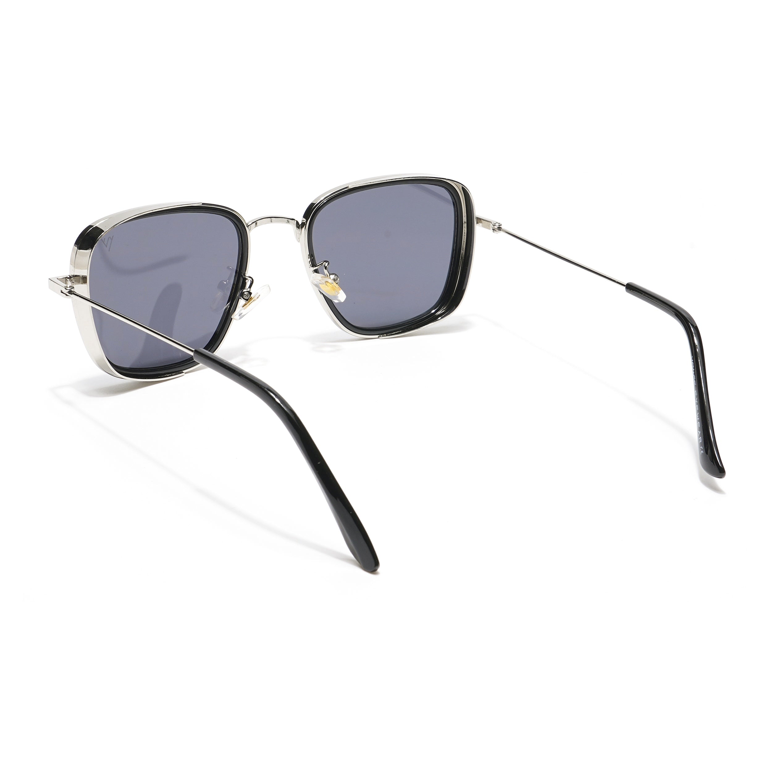 Voyage Black & Silver Retro Square Sunglasses MG2970-C1