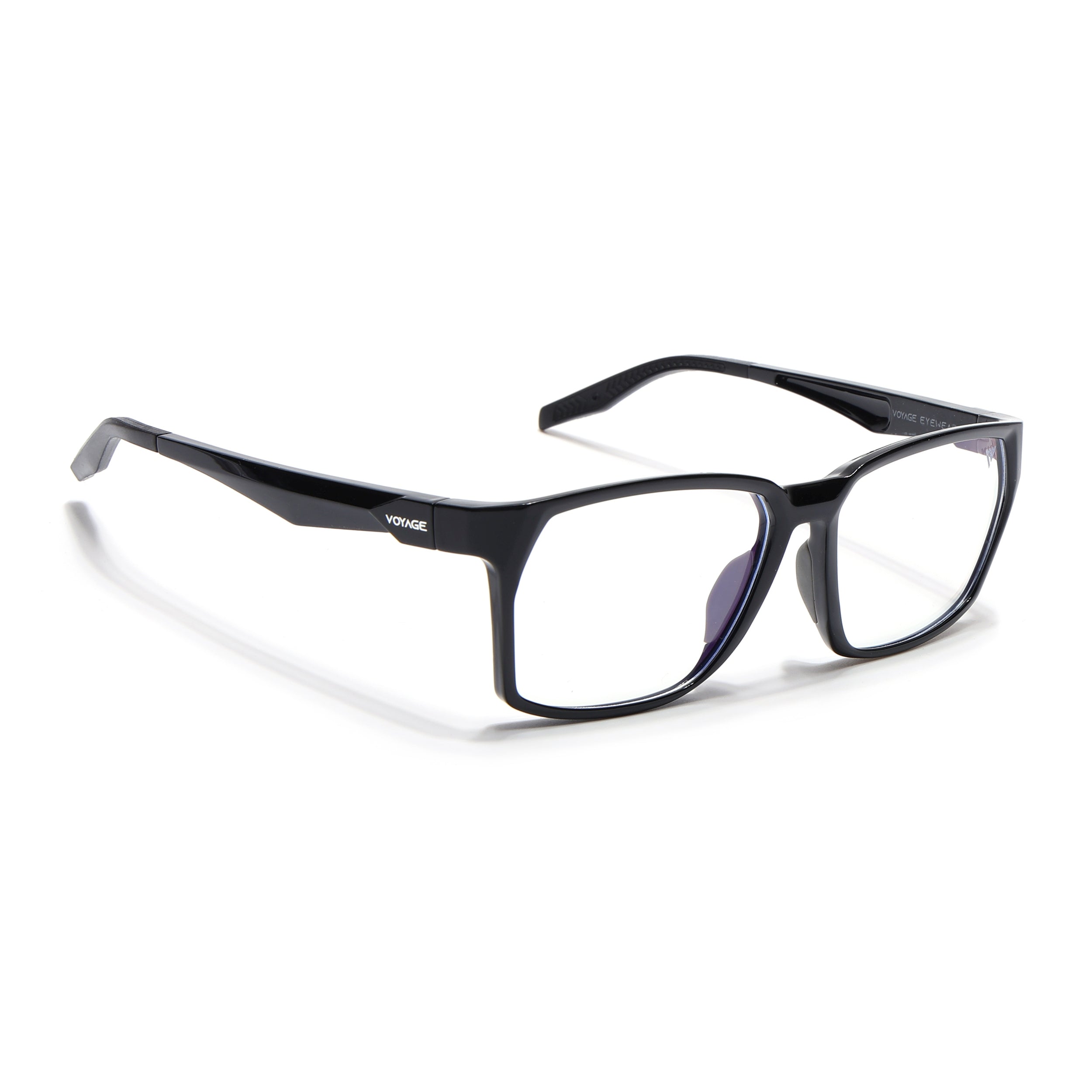 Voyage Techtonic Shine Black & Grey Wayfarer Eyeglasses for Men & Women (58694MG5291-C2)