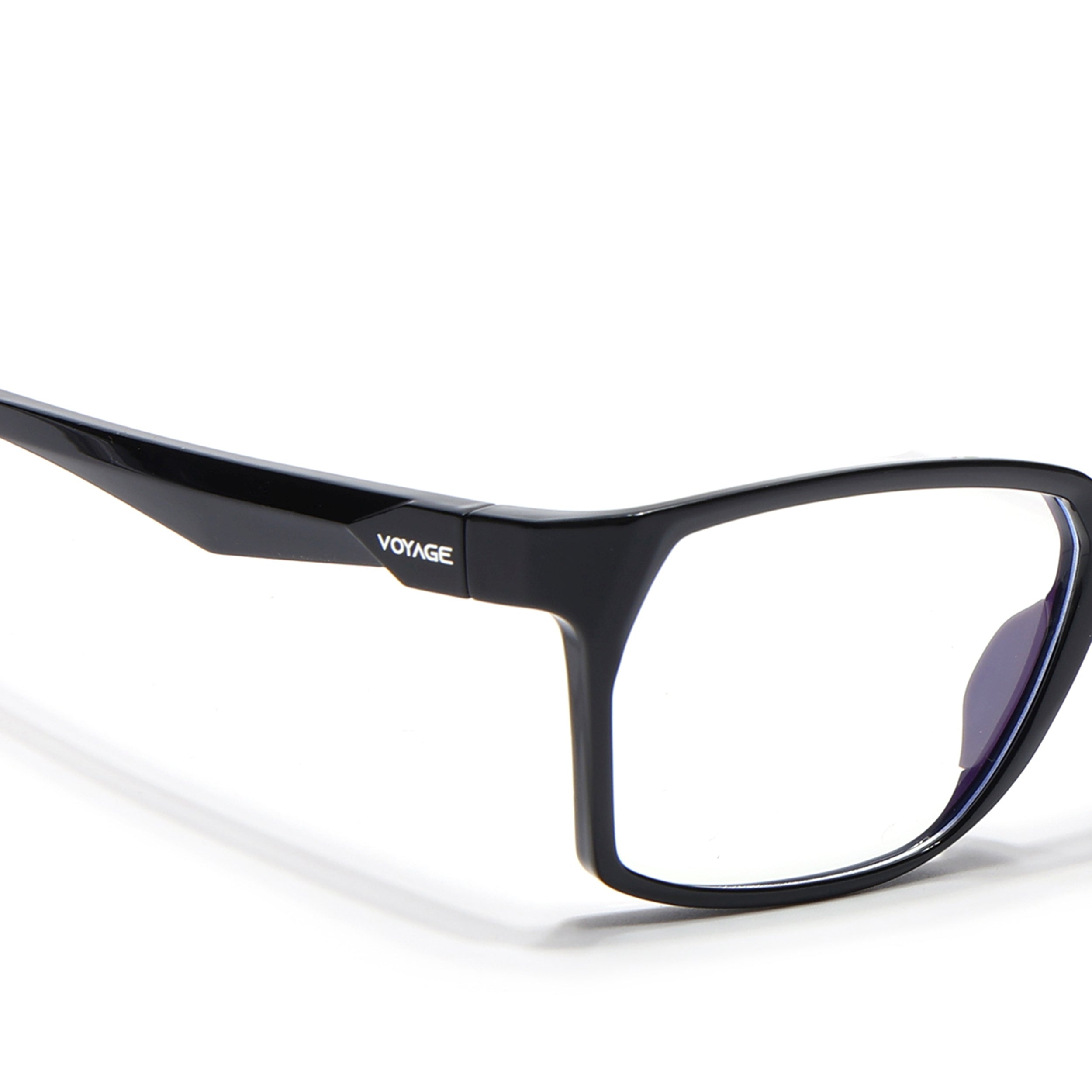 Voyage Techtonic Shine Black & Grey Wayfarer Eyeglasses for Men & Women (58694MG5291-C2)