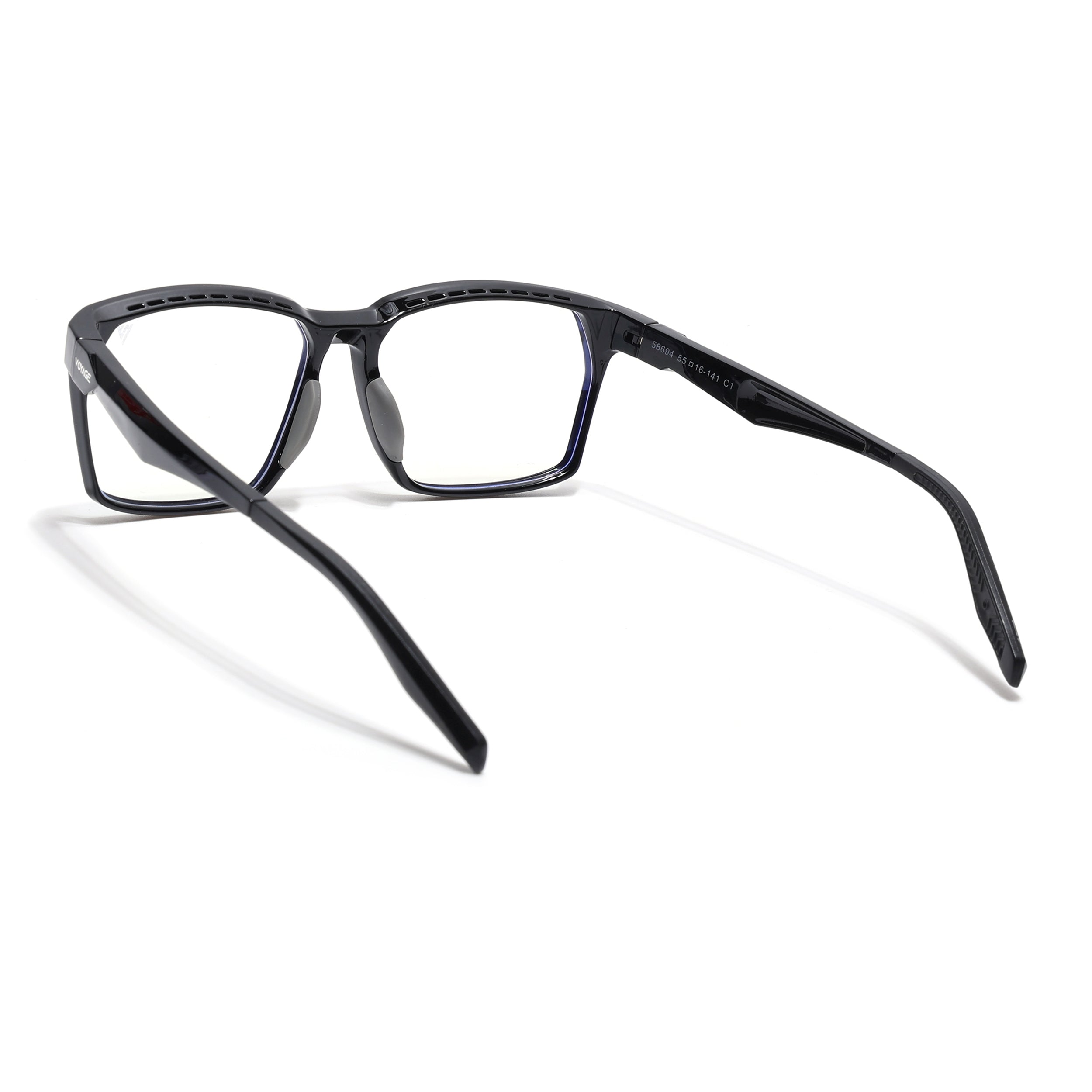 Voyage Techtonic Shine Black & Grey Wayfarer Eyeglasses for Men & Women (58694MG5291-C2)