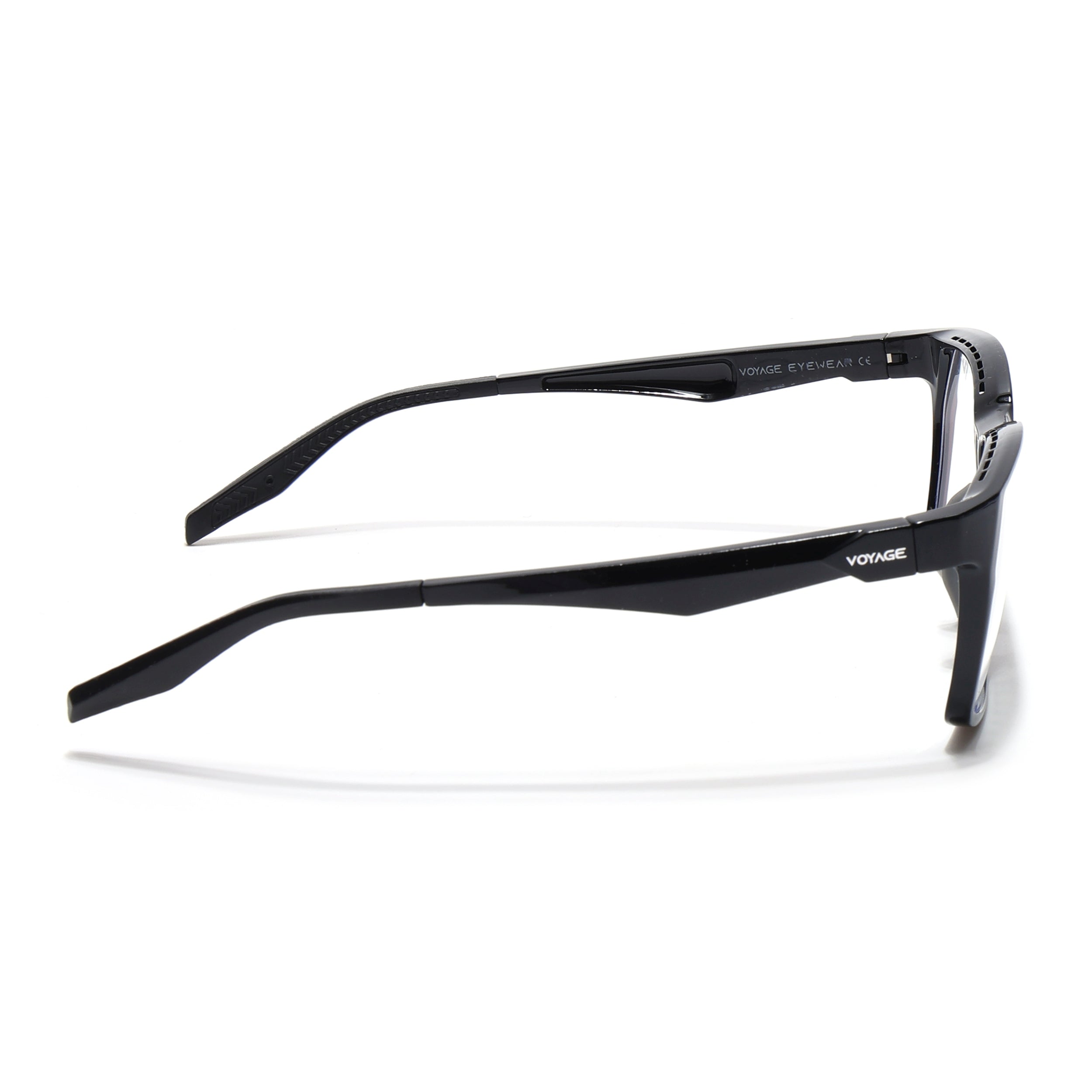 Voyage Techtonic Shine Black & Grey Wayfarer Eyeglasses for Men & Women (58694MG5291-C2)