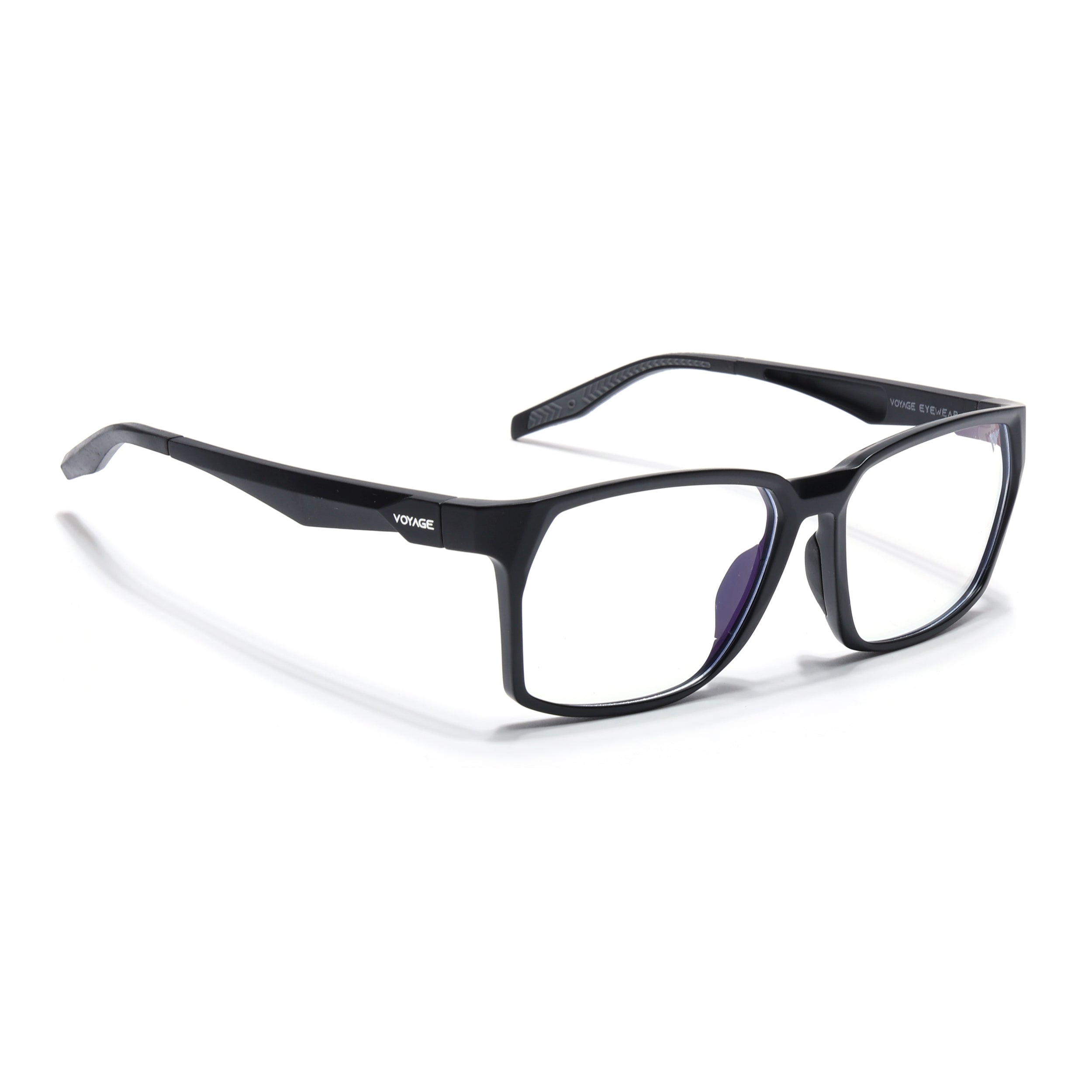 Voyage Techtonic Matt Black & Grey Wayfarer Eyeglasses for Men & Women (58694MG5292-C3)