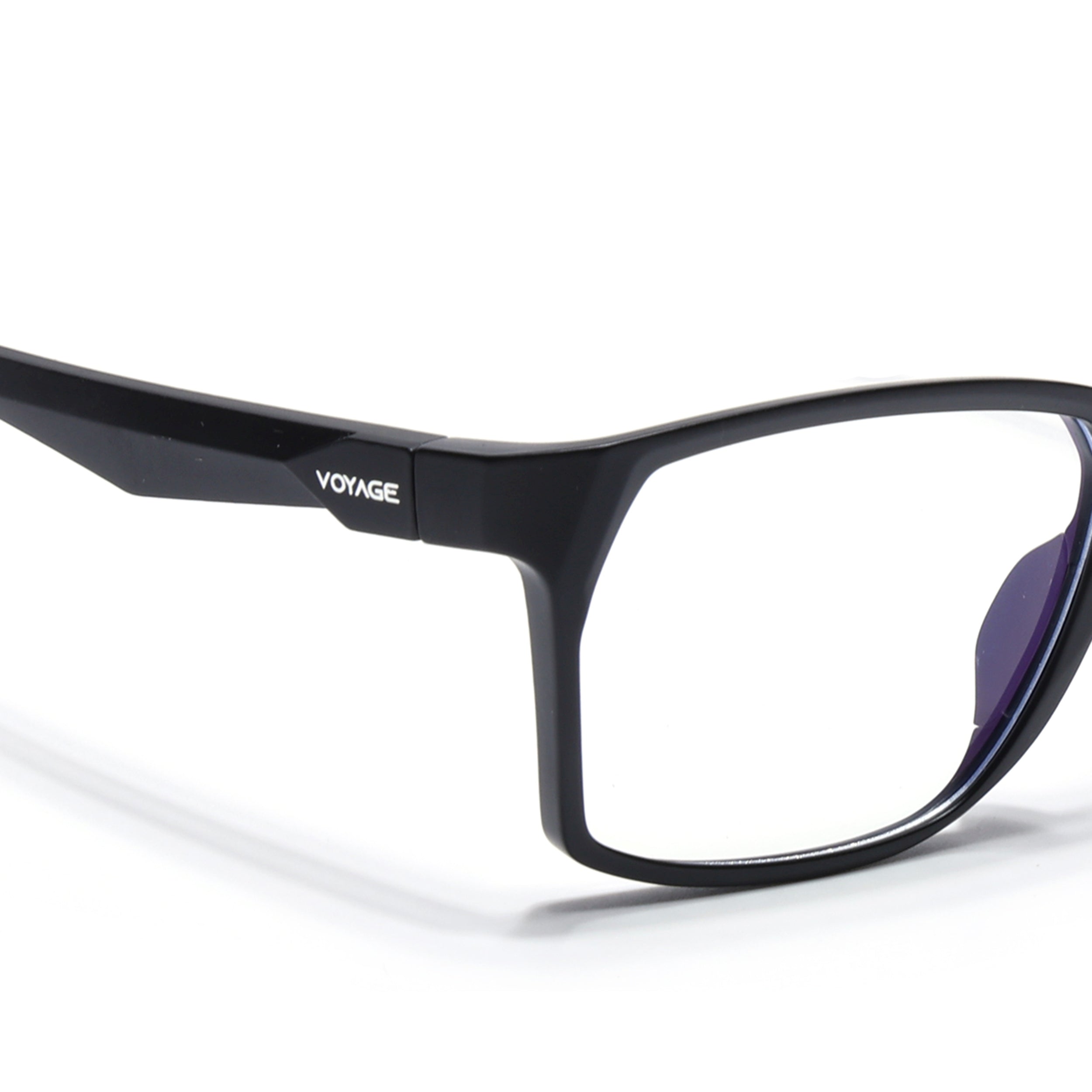 Voyage Techtonic Matt Black & Grey Wayfarer Eyeglasses for Men & Women (58694MG5292-C3)