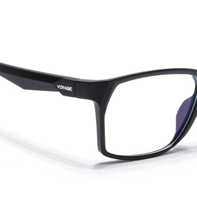Voyage Techtonic Matt Black & Grey Wayfarer Eyeglasses for Men & Women (58694MG5292-C3)