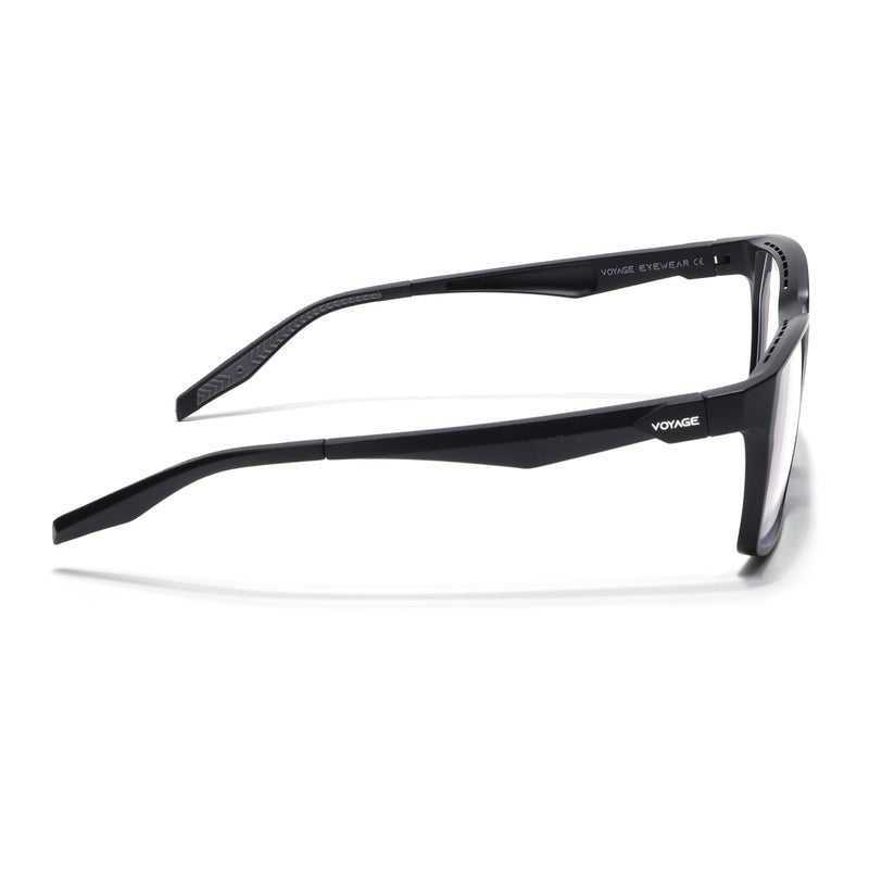 Voyage Techtonic Matt Black & Grey Wayfarer Eyeglasses for Men & Women (58694MG5292-C3)