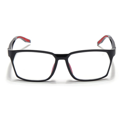Voyage Techtonic Matt Black & Red Wayfarer Eyeglasses for Men & Women (58694MG5293-C4)