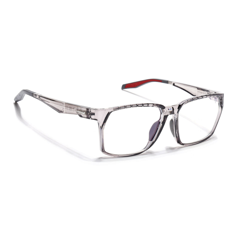 Voyage Techtonic Transparent Grey Wayfarer Eyeglasses for Men & Women (58694MG5294-C5)