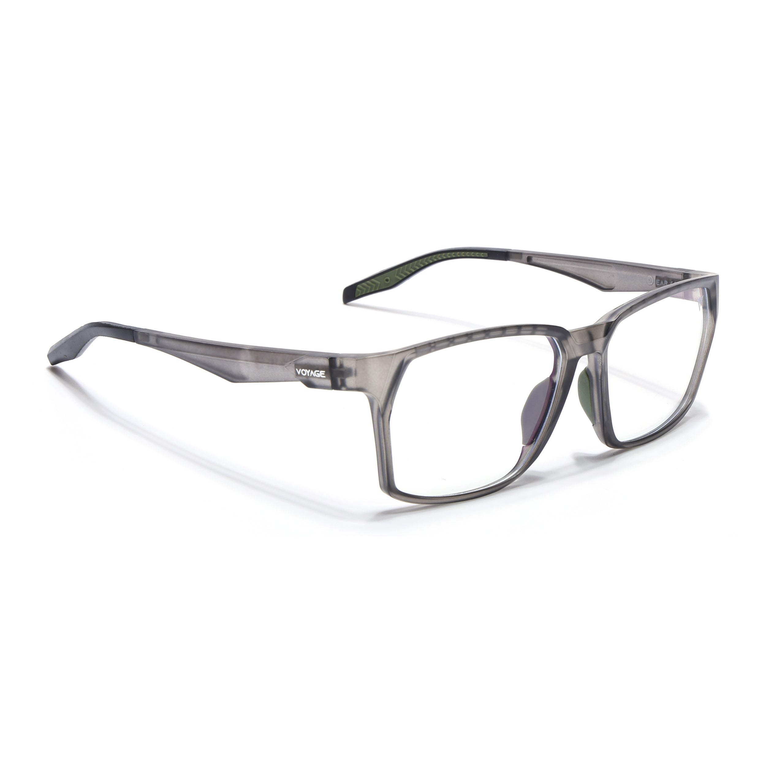 Voyage Techtonic Grey & Green Wayfarer Eyeglasses for Men & Women (58694MG5295-C6)
