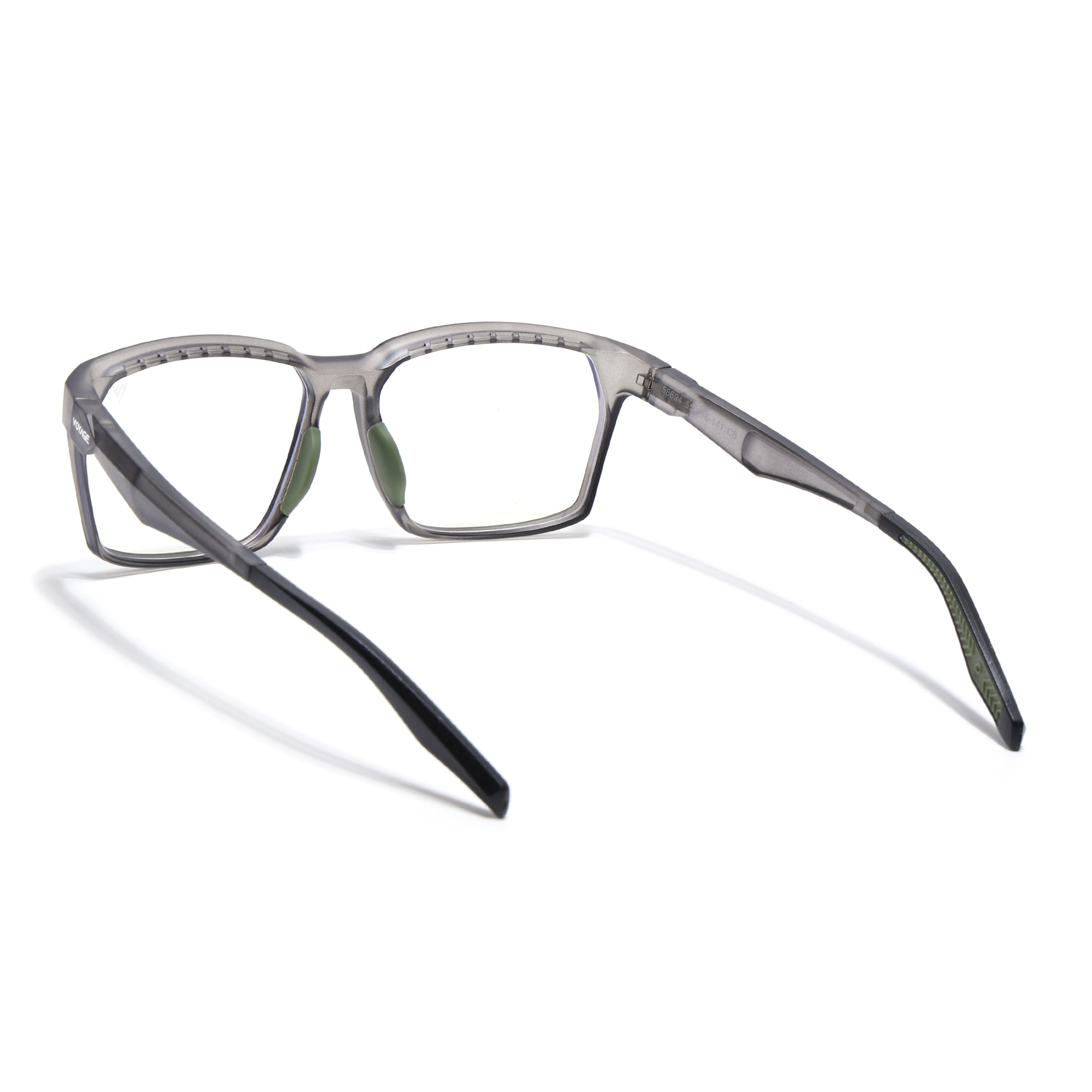 Voyage Techtonic Grey & Green Wayfarer Eyeglasses for Men & Women (58694MG5295-C6)