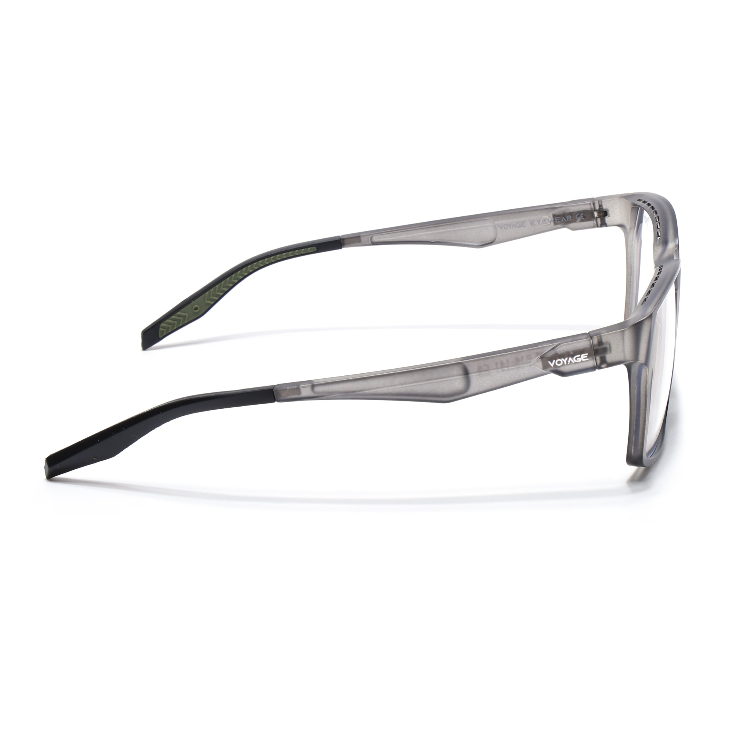 Voyage Techtonic Grey & Green Wayfarer Eyeglasses for Men & Women (58694MG5295-C6)